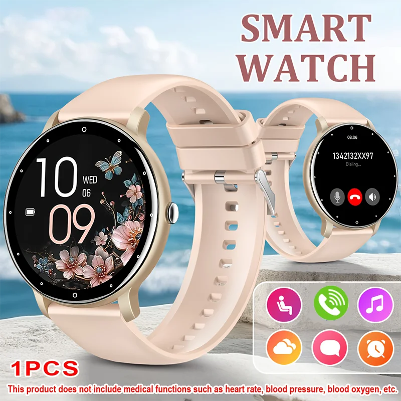 1.65-inch Full Screen Touch Sports Smartwatch with Wireless Call/message Reminder/multiple Sports Modes,music Playback,Compatible with Android&Iphone, Valentine'S Day/Christmas/New Year/Birthday Watch Gift, Suitable for Famil