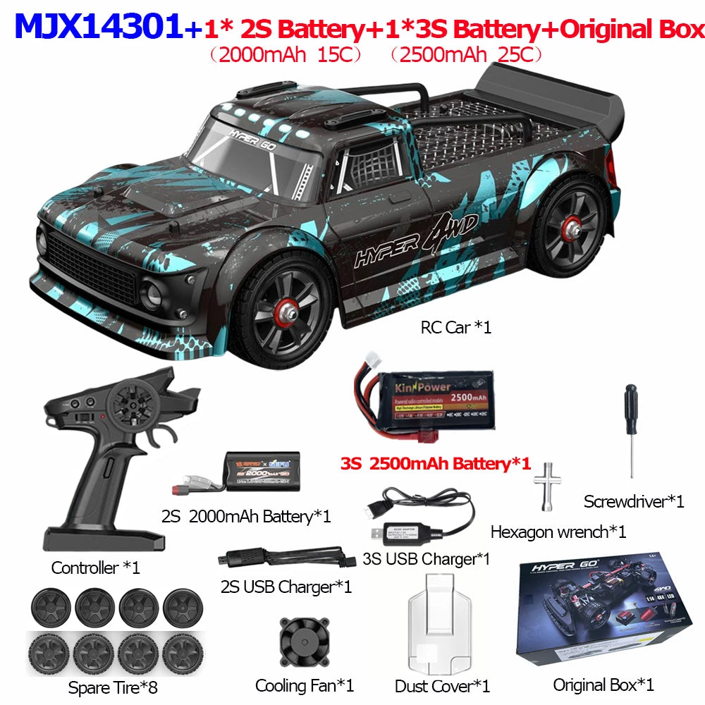 HYPER GO RC MJX 14304 14303 14302 High Speed Drift Car  With Gyroscope - Electric Toy for Kids Volkswagen Racing Gift