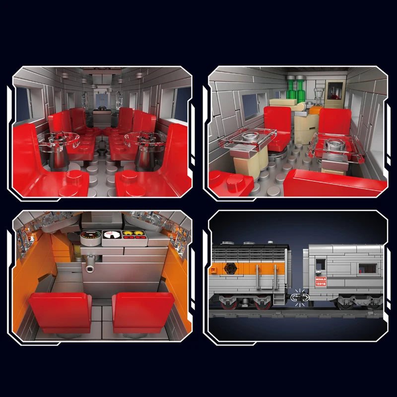Mould King 12018 Technical Train Toys The RC USA EMD F7 WP Diesel Locomotive Building Block Brick Assembly Kids Christmas Gift