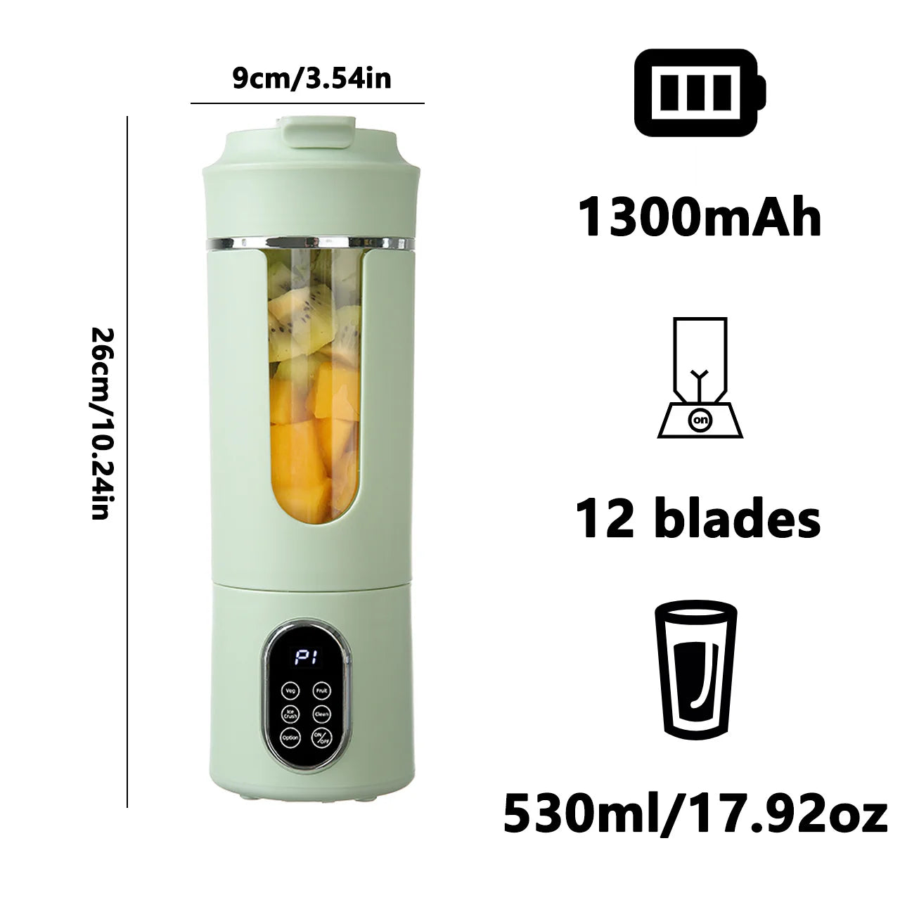 Local Stock New Portable Juice Maker Blender for Shakes Smoothie 580ML Durable Juicer 8 Blades 2 in 1 Blender Bottle Extractor