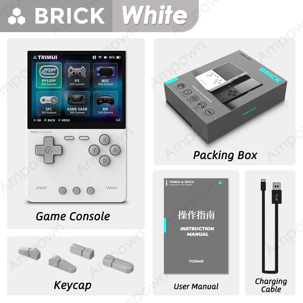 Trimui Brick Mini Retro Handheld Console 3.2" Full-Laminated IPS 400PPI 1024x768 Screen 3000mAh Open Source Portable Gaming EmulatorGifts
