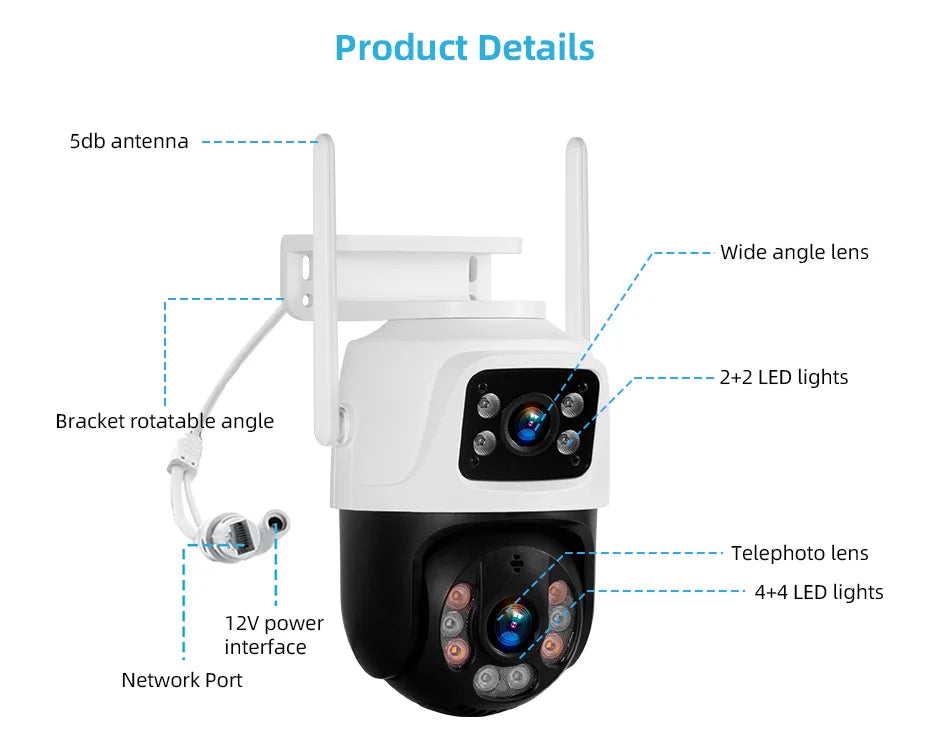 KERUI 6MP HD Dual Lens WIFI IP Camera 8CH NVR Wireless Home Security Camera System Kit Surveillance CCTV Night Vision