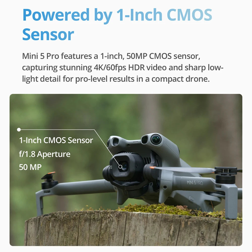 DJI Mini 5 Pro Fly More Combo Plus FPV Drone With Camera Strobe Light & Charger & Cleaning Kit Mini Drones 4k Professional Omnidirectional Obstacle Sensing ActiveTrack