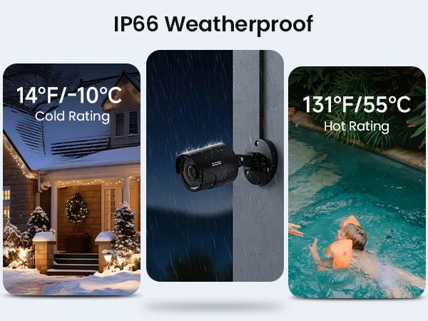 ZOSI 8CH 1080P Security Camera System 4-in-1 H.265+ DVR Outdoor IP66 Waterproof CCTV Cameras with IR Night Vision LEDs Home Surveillance System